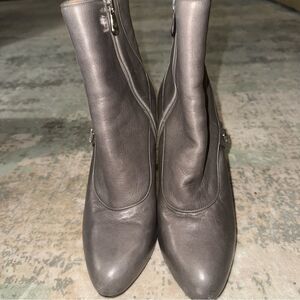 Longchamp Elegant Gray/tan Leather Women's Shoes